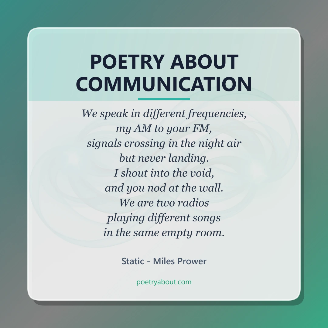 Poetry about Poetry About Communication - Social Card