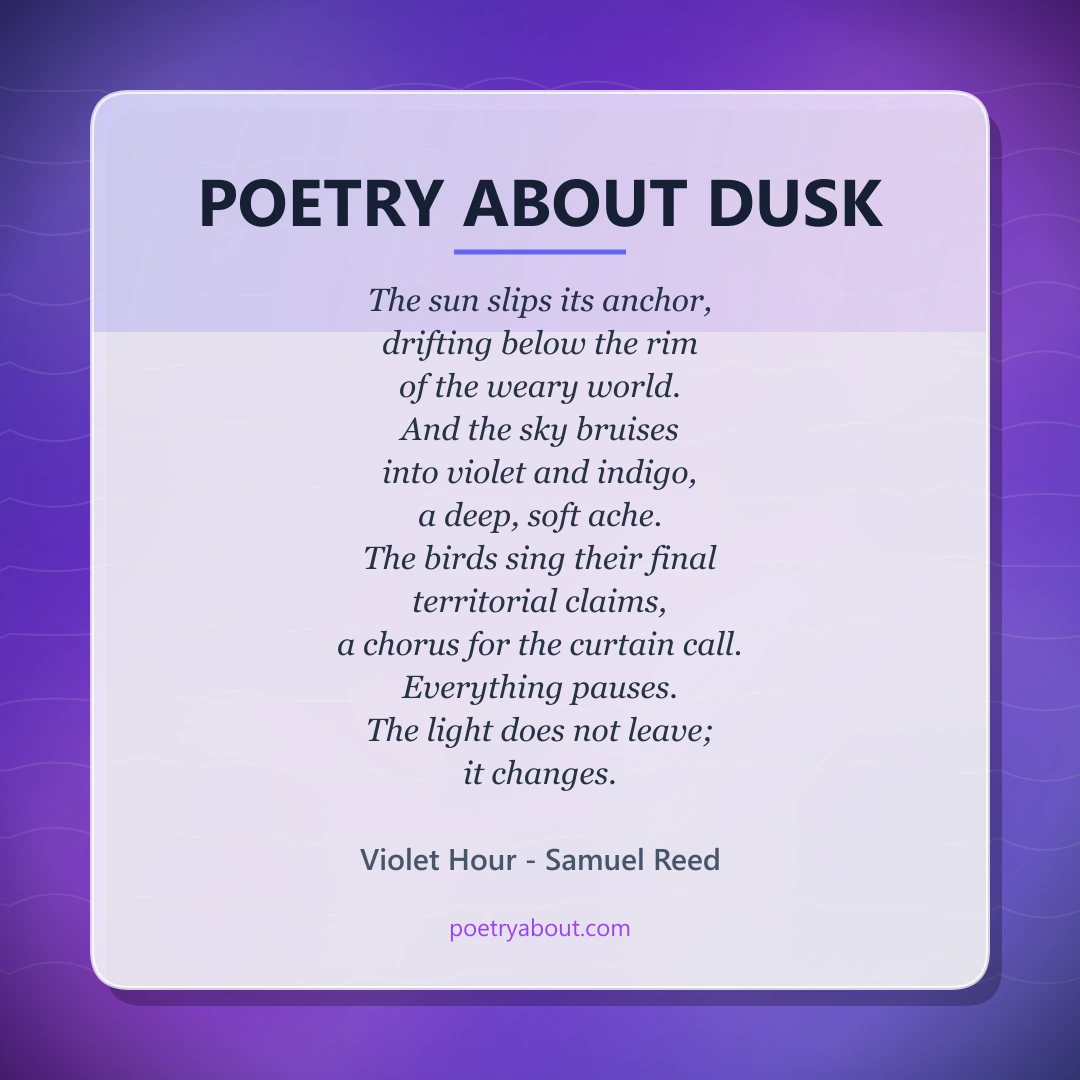 Poetry about Poetry About Dusk - Social Card