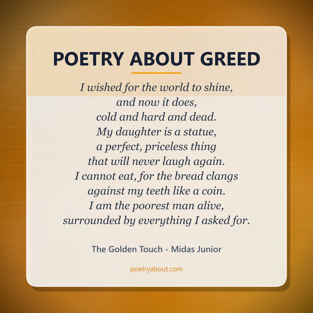 Poetry about Poetry About Greed - Social Card