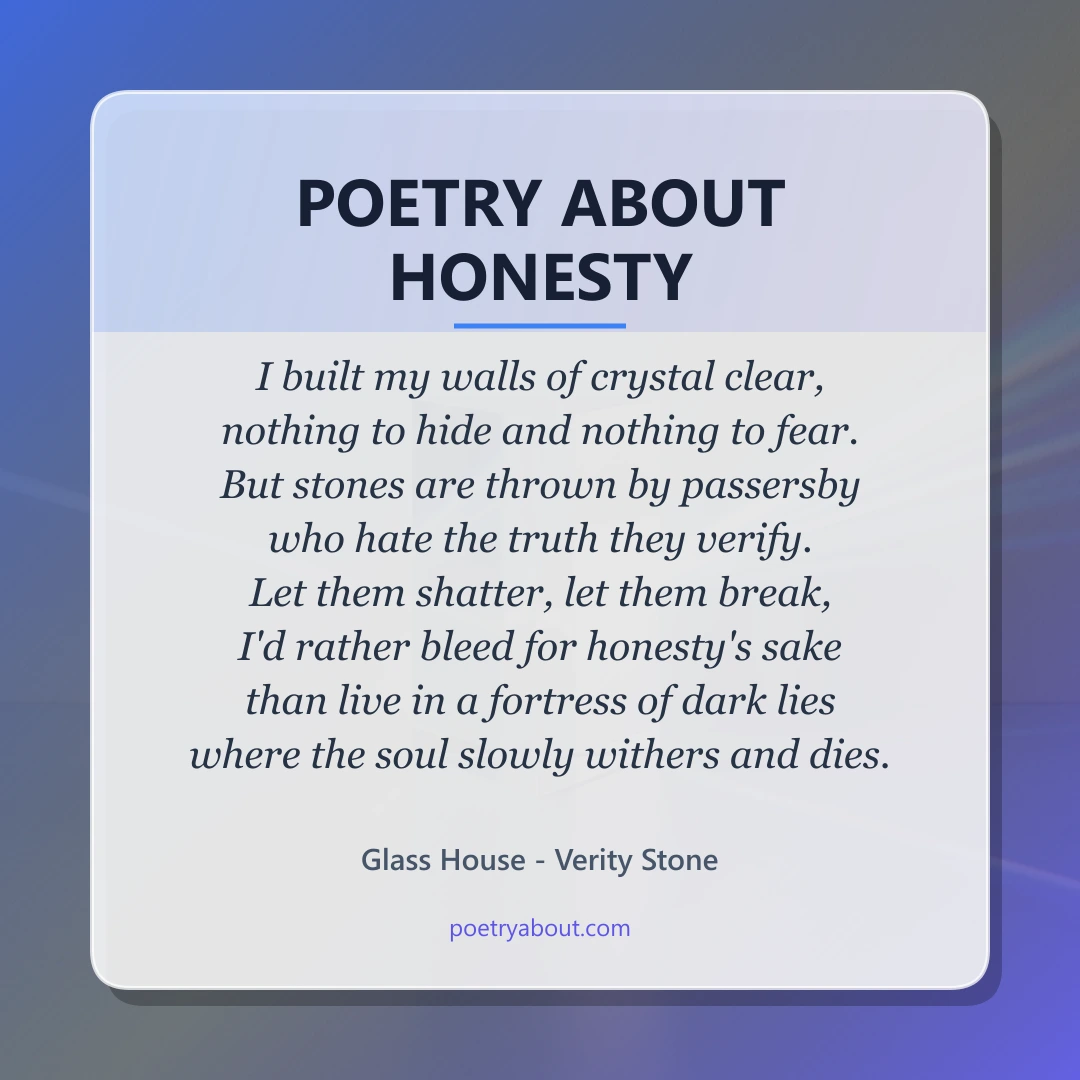 Poetry about Poetry About Honesty - Social Card