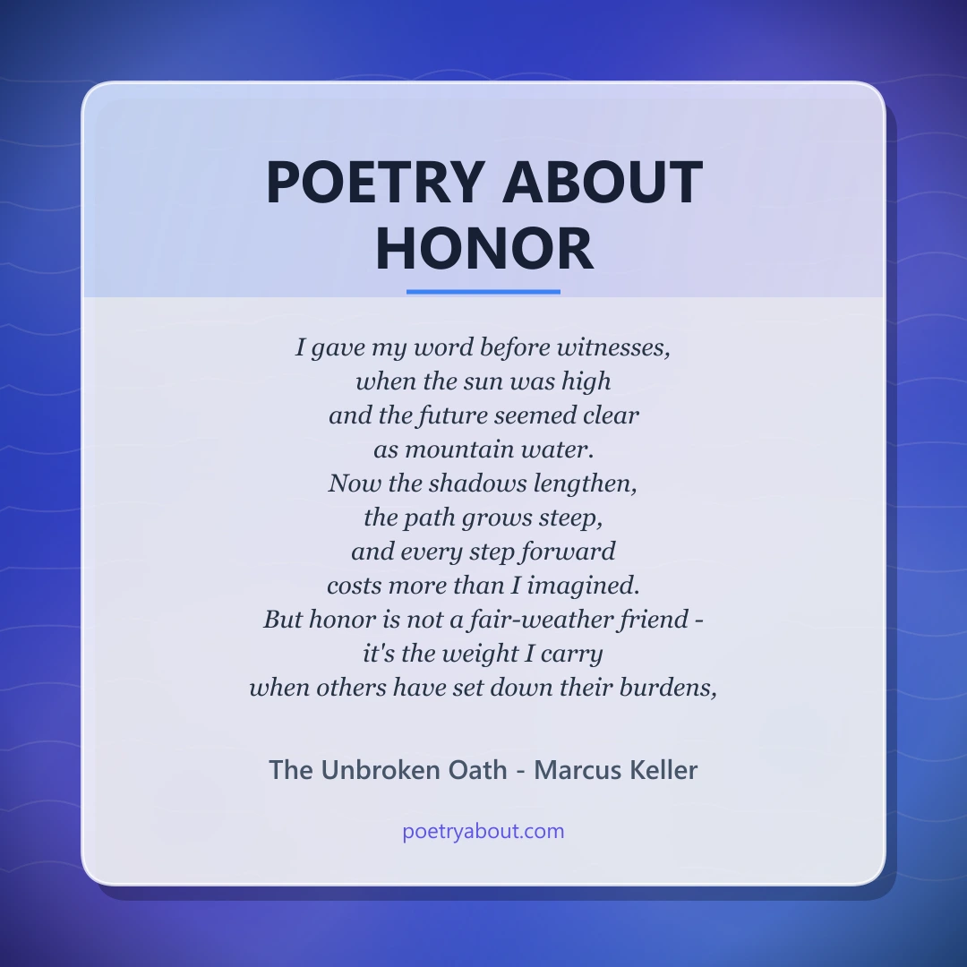 Poetry about Poetry About Honor - Social Card