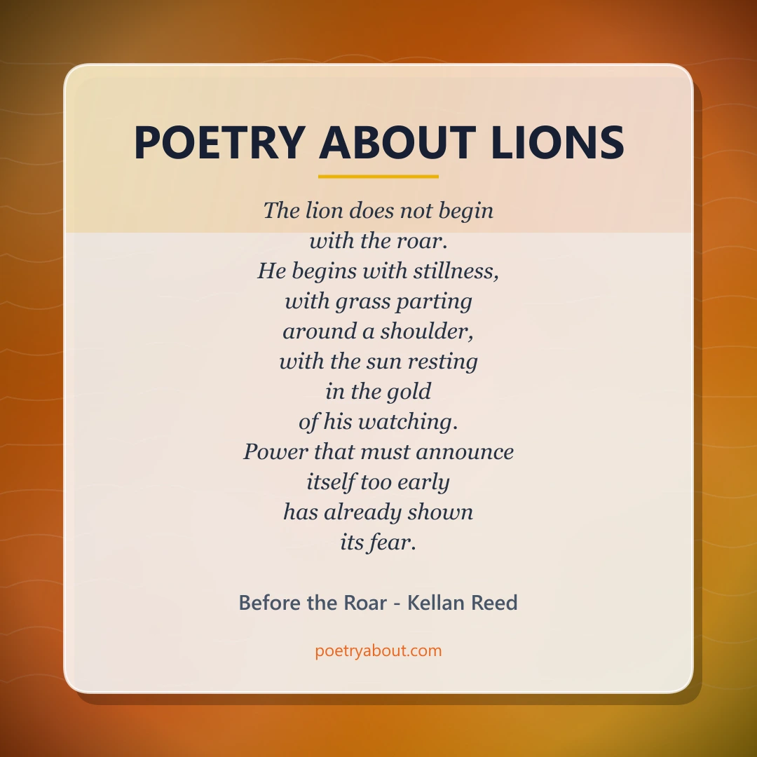 Poetry about Poetry About Lions - Social Card