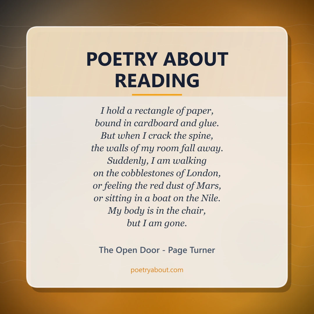 Poetry about Poetry About Reading - Social Card