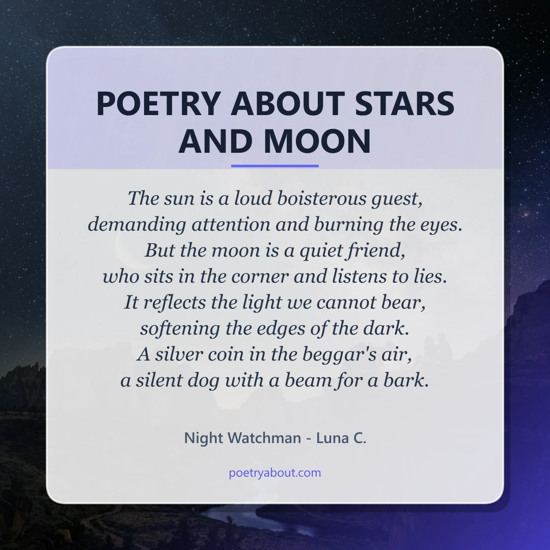 Poetry about Poetry About Stars and Moon - Social Card